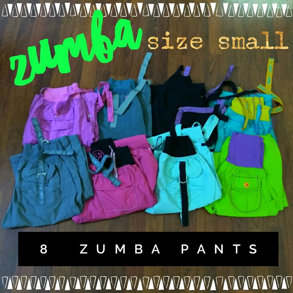 Lot of 8 pairs Zumba pants + 4 bras